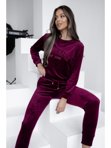 Dres welurowy Velvet Bordo