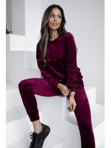 Dres welurowy Velvet Bordo