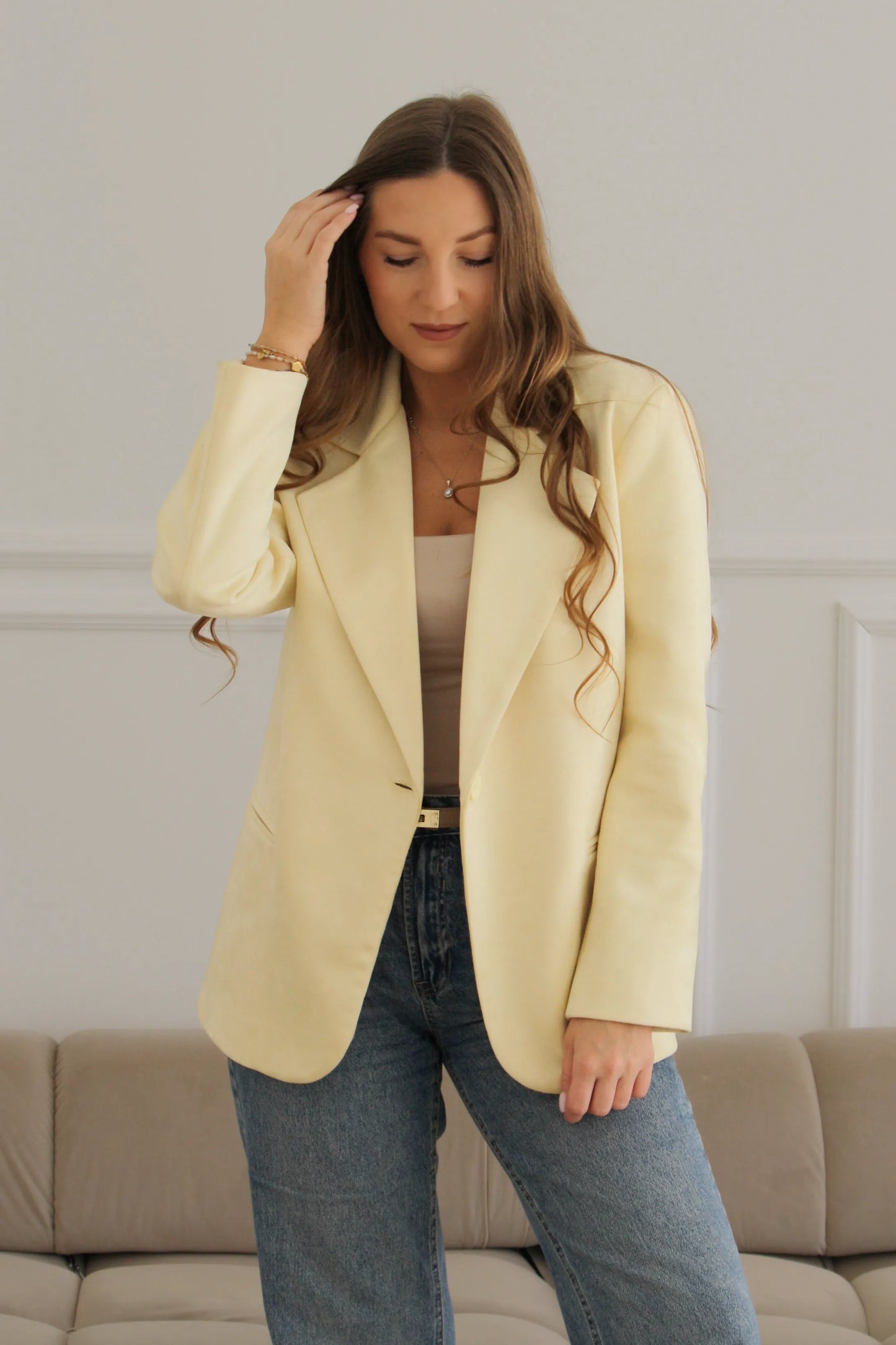 MARYNARKA BAWEŁNIANA SOFT BANANOWY