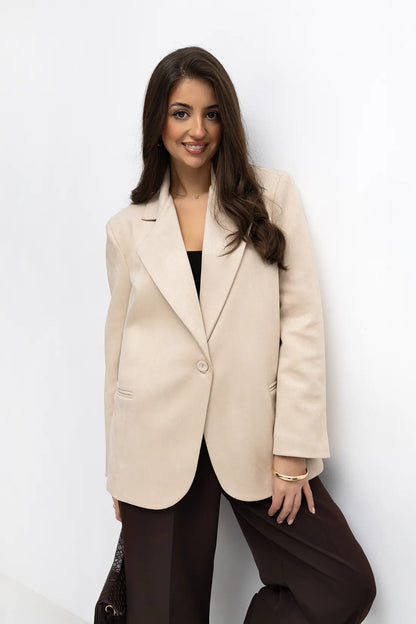 MARYNARKA ZAMSZOWA BEŻOWA