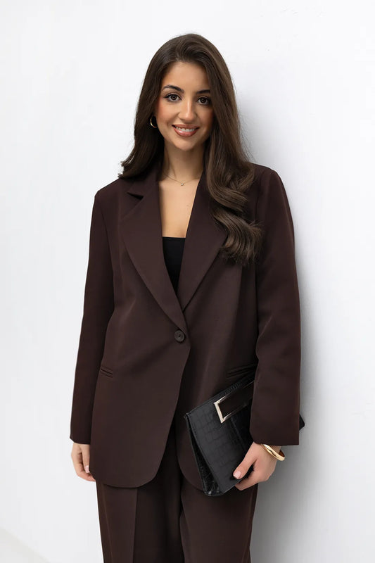 MARYNARKA TKANINA CZEKOLADA