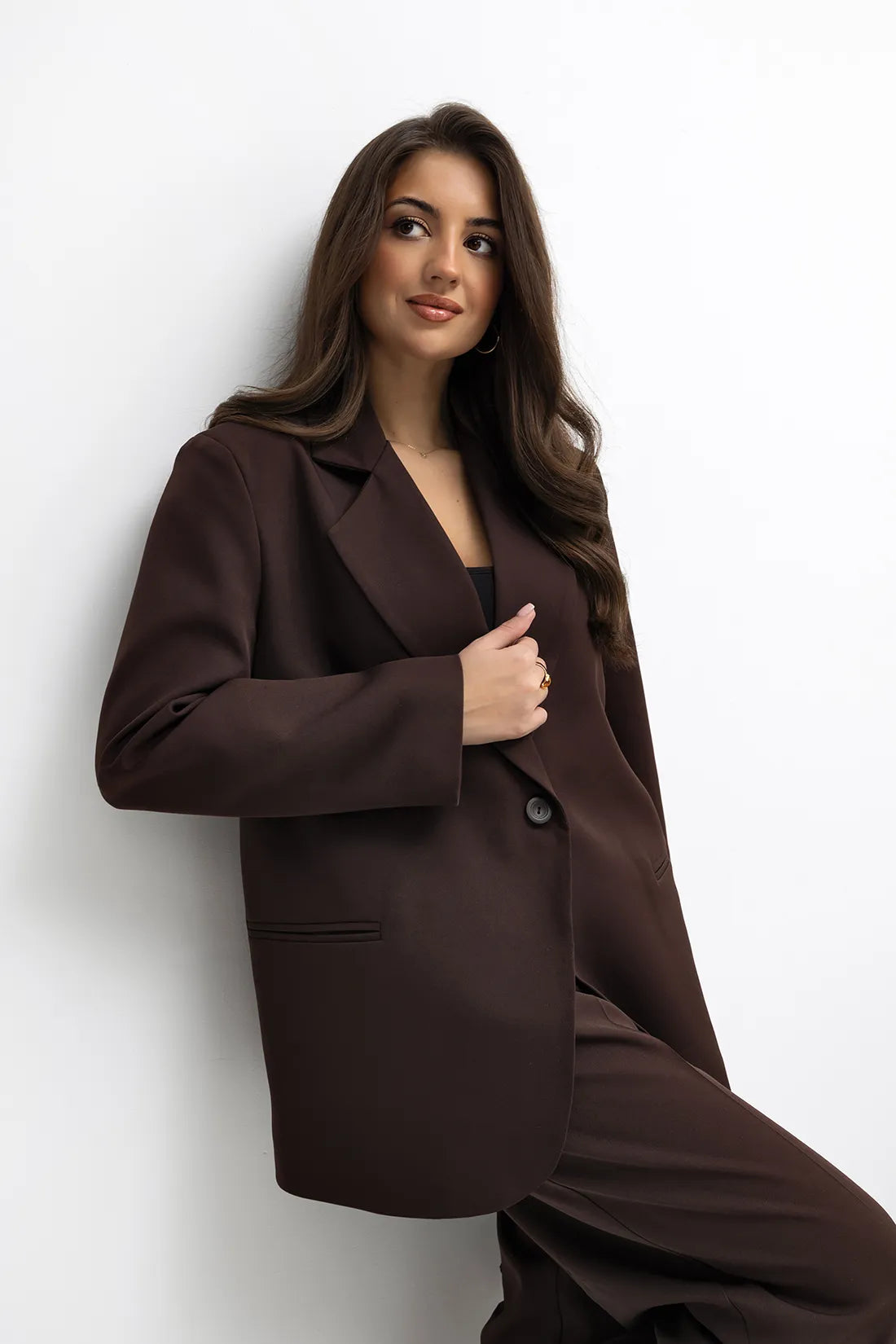 MARYNARKA TKANINA CZEKOLADA