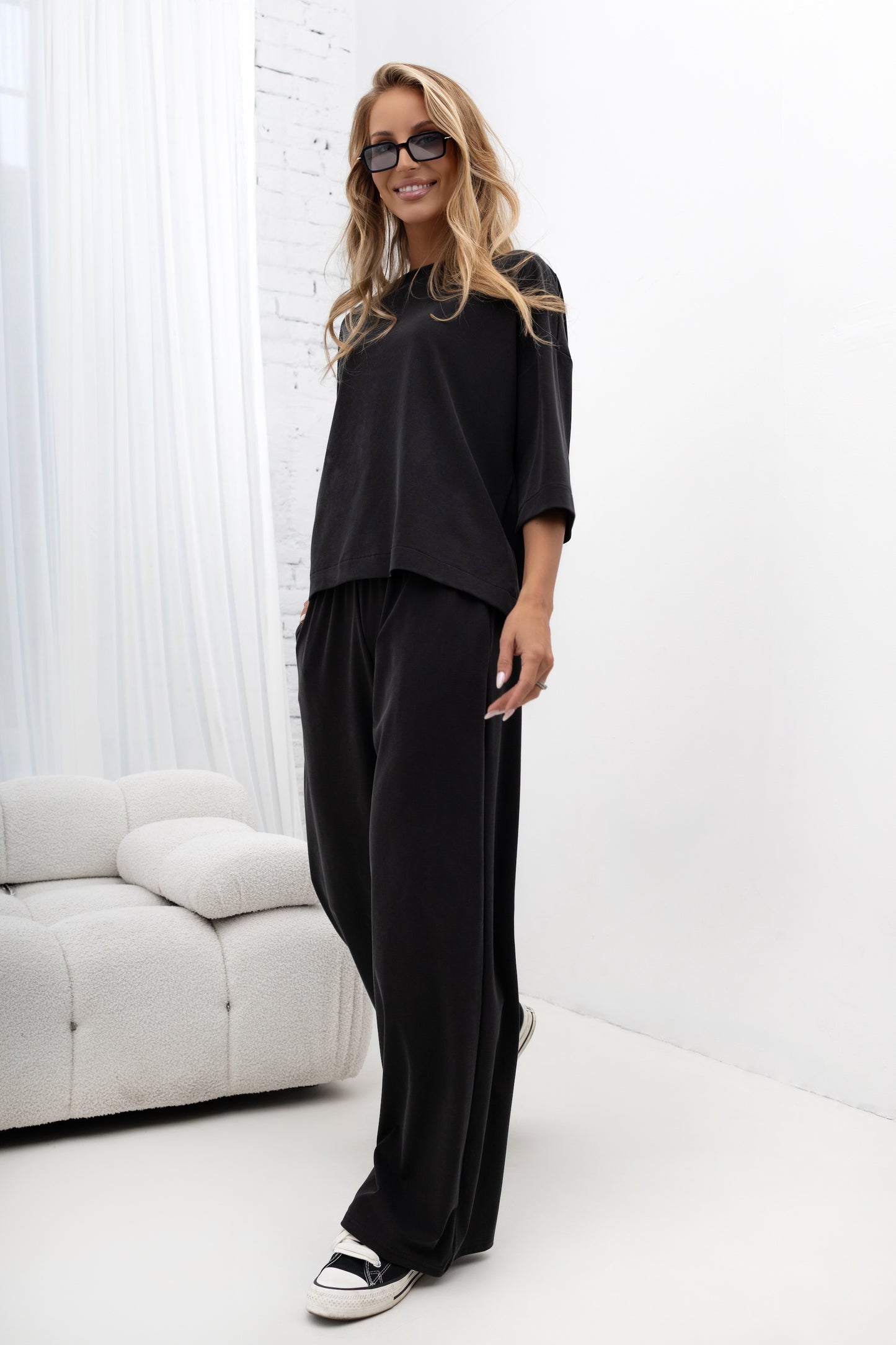 KOMPLET LUISE FLOW CZARNY
