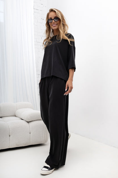 KOMPLET LUISE FLOW CZARNY